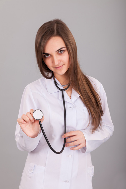 Nurse Holding Stethoscope - Foto, Imagem
