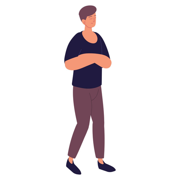 man standing with crossed arms - Vector, Image