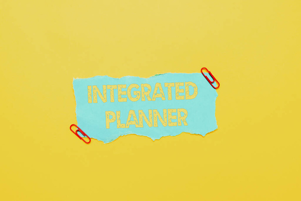Text sign showing Integrated Planner. Internet Concept translating desired business outcomes into financial Critical Thinking Finding Clues Answering Questions Collecting Data - Photo, image