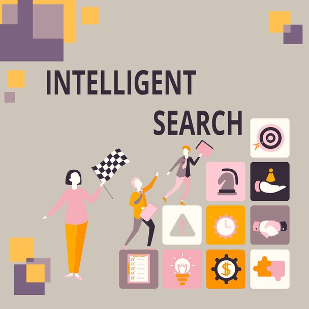 Inspiration showing sign Intelligent Search. Business showcase new network of systems that produce direct answers Converting Imaginations Into Typewritten Stories, Registering New Account - Foto, imagen