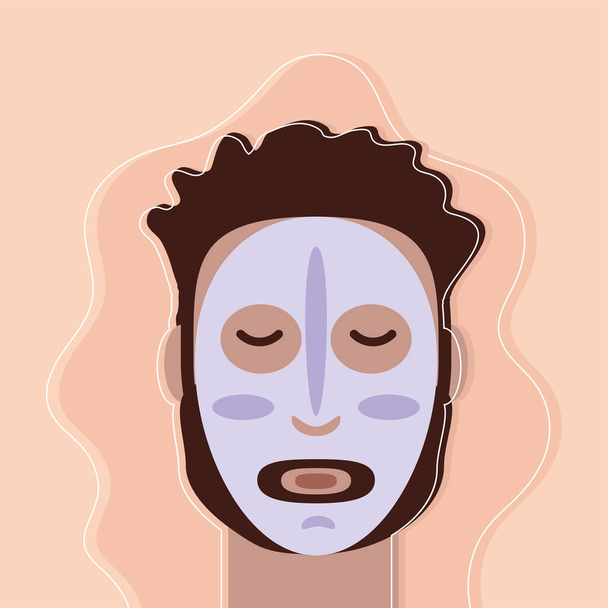 man skincare mask - Vector, Imagen