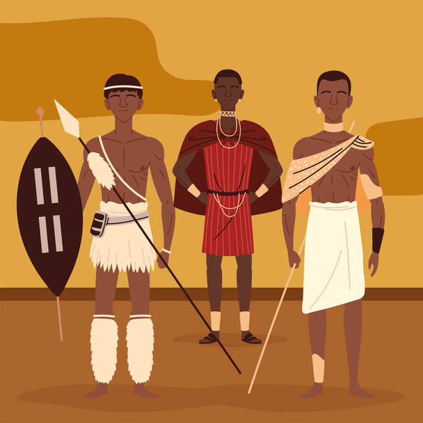 indigenous african men - ベクター画像