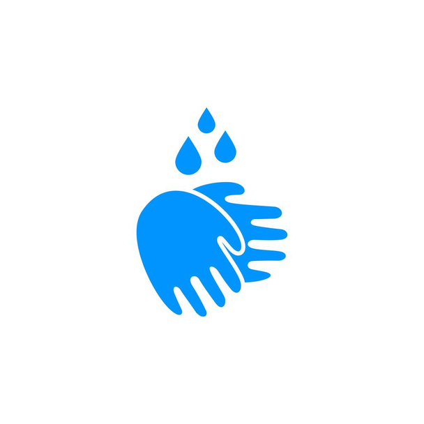 lavado a mano agua gota logo vector icono ilustración - Vector, imagen