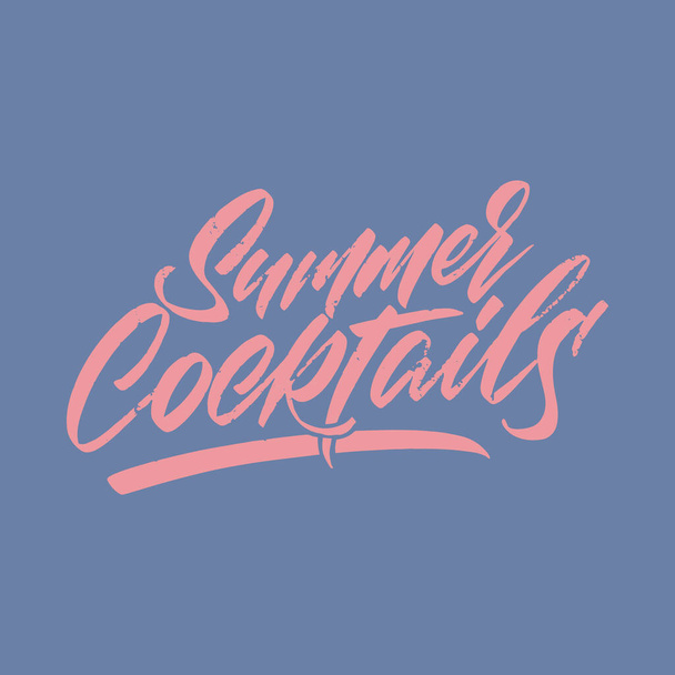 Bebida de cóctel de verano de diseño en estilo lettering. Ilustración vectorial. - Vector, Imagen