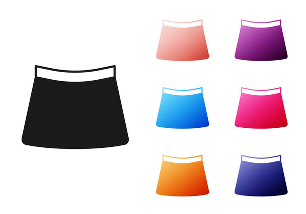 Ícone de saia preta isolado no fundo branco. Definir ícones coloridos. Vetor - Vetor, Imagem