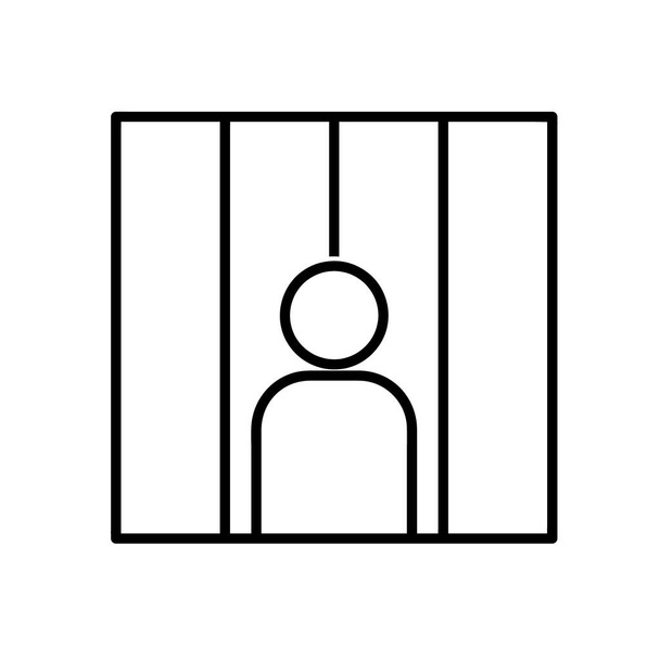 Значок тюрьмы. Пиктограмма закона для паутины. Инсульт. Изолированный на белом фоне. Контур вектора eps10 - Вектор,изображение