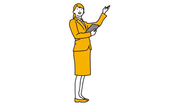 Business woman who guides customers - Vector, Image