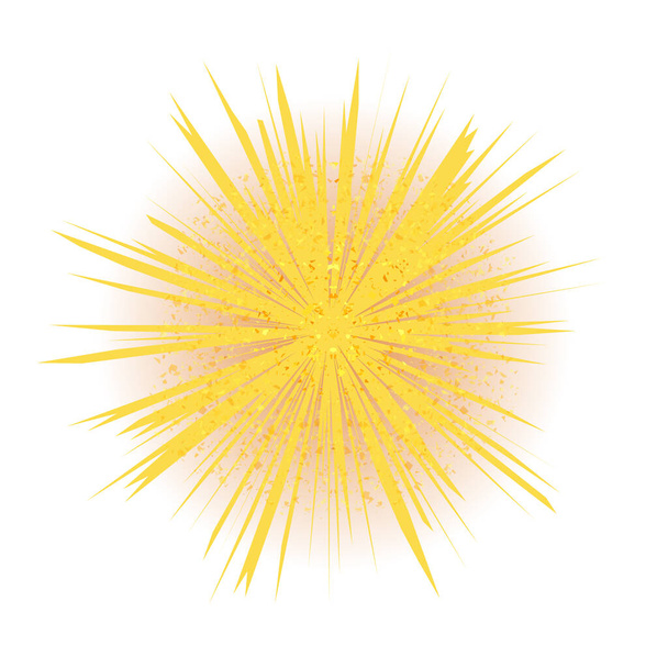 Yellow Explode Flash, Cartoon Explosion, Star Burst - Vector, Image
