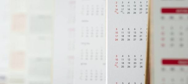 Fermez la page calendrier dates et mois contexte planification des affaires rendez-vous concept de réunion - Photo, image