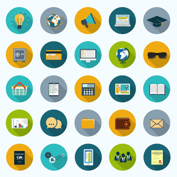 Set of modern icons in flat design - Vector, Image