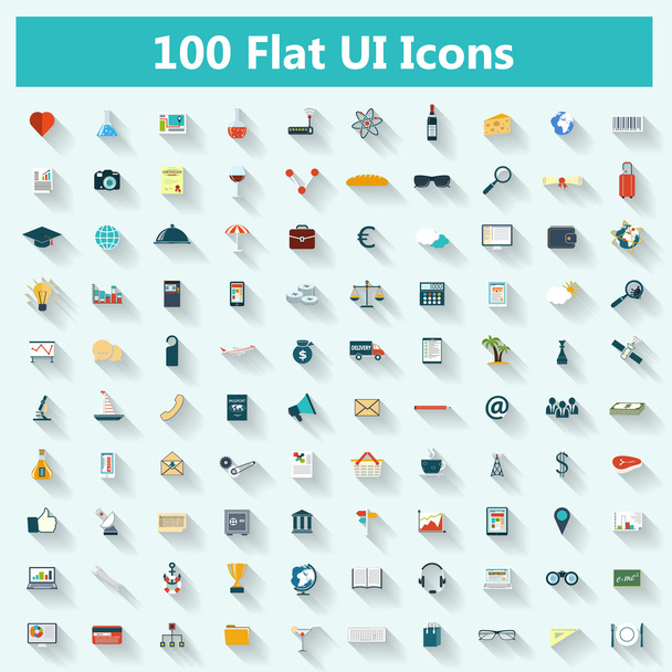 Conjunto de ícones modernos em design plano
 - Vetor, Imagem