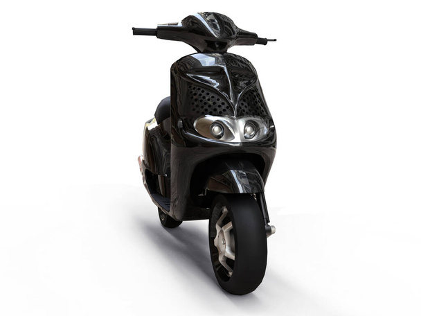 Modern urban black moped on a white background. 3d illustration - Photo, Image