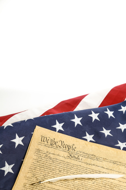 The American Flag and the Constitution - Photo, Image
