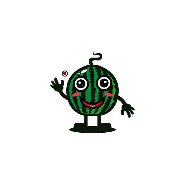 Cute watermelon character design cartoon  - Vector, Image