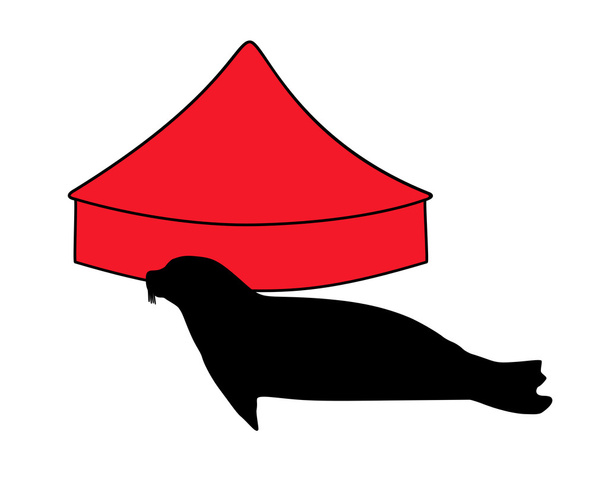Seal in circus  - Vector, Image