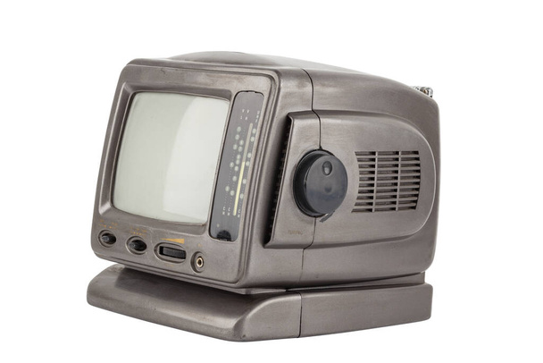 vanha 5.5 tuuman protable analoginen crt tv yksikkö eristetty valkoinen - Valokuva, kuva