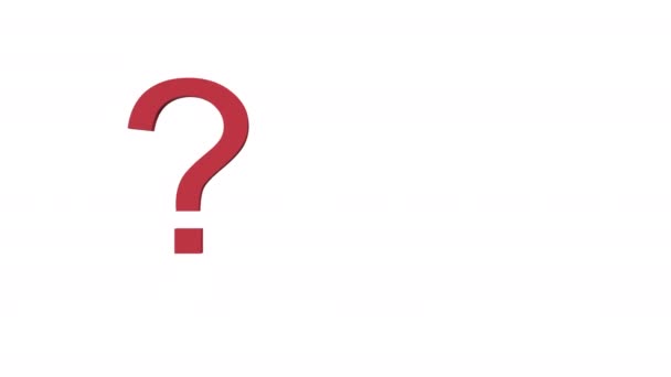 Red question mark on a white background - Footage, Video