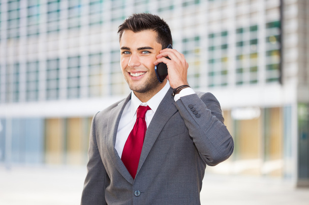 Businessman talking on the phone - Zdjęcie, obraz