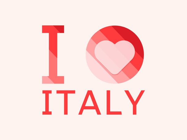 I Love Italy with heart shape Vector - Вектор,изображение