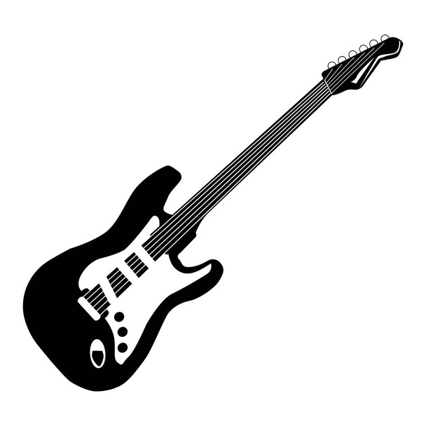 Ícone de instrumento de música de guitarra elétrica. Ilustração vetorial isolada sobre fundo branco. - Vetor, Imagem