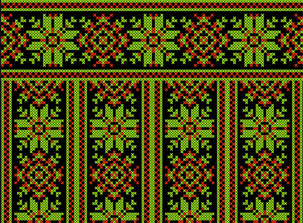 kmenový vzor (assamese vzor) severovýchodní Indie, který se používá pro textilní design v assam gamosa, muga hedvábí nebo jiné treditional dress.similar ukrajinský vzor nebo ruský vzor. - Vektor, obrázek