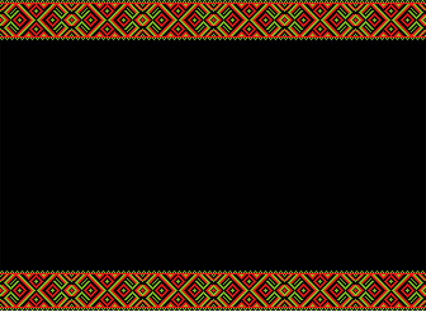 motif tribal (motif assamais) de l'Inde du Nord-Est qui est utilisé pour la conception textile en assam gamosa, soie muga ou autre robe de traitement.similaire au motif ukrainien ou motif russe. - Vecteur, image