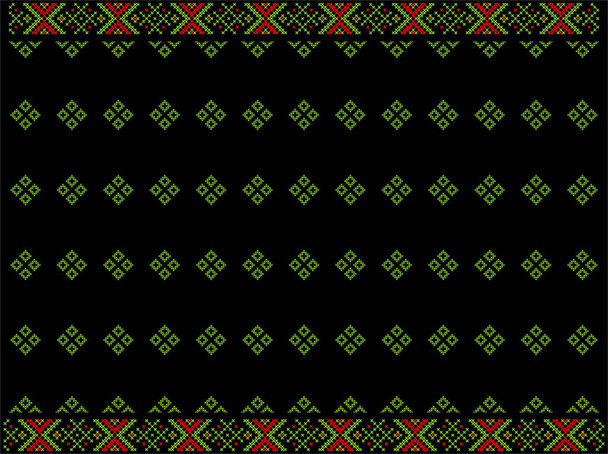 tribal pattern ( assamese pattern ) of northeast india which is used for textile design in assam gamosa , muga silk or other treditional dress.similar to ukrainian pattern or russian pattern. - Vector, Image
