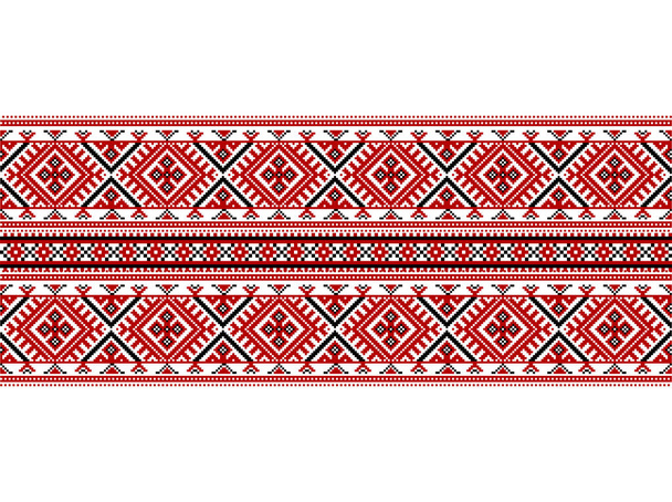 アッサム・ガモサやムーガ・シルクなどの伝統的なドレスのテキスタイルデザインに使用されるインド北東部の部族模様(アッサム柄)ウクライナ模様やロシア模様に似たもの. - ベクター画像