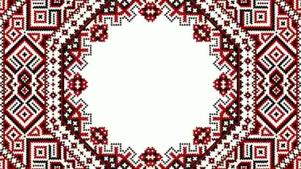 motif tribal (motif assamais) de l'Inde du Nord-Est qui est utilisé pour la conception textile en assam gamosa, soie muga ou autre robe de traitement.similaire au motif ukrainien ou motif russe. - Séquence, vidéo