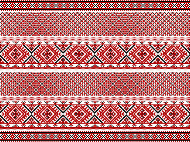 Assam gamosa 'da tekstil tasarımı için kullanılan kuzeydoğu Hindistan' ın kabile deseni (saldırı deseni), muga ipeği ya da diğer dikey elbiseler. Ukrayna desenine benzer.. - Vektör, Görsel