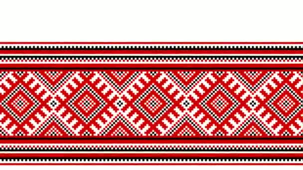 アッサム・ガモサやムーガ・シルクなどの伝統的なドレスのテキスタイルデザインに使用されるインド北東部の部族模様(アッサム柄)ウクライナ模様やロシア模様に似たもの. - 映像、動画
