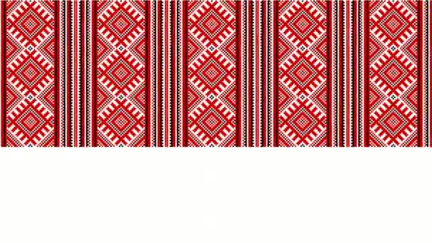 Stammesmuster (assamesisches Muster) aus Nordostindien, das für textile Gestaltung in Assam Gamosa, Mugaseide oder anderen Baumwollkleidern verwendet wird. Ähnlichkeit mit ukrainischem Muster oder russischem Muster. - Filmmaterial, Video