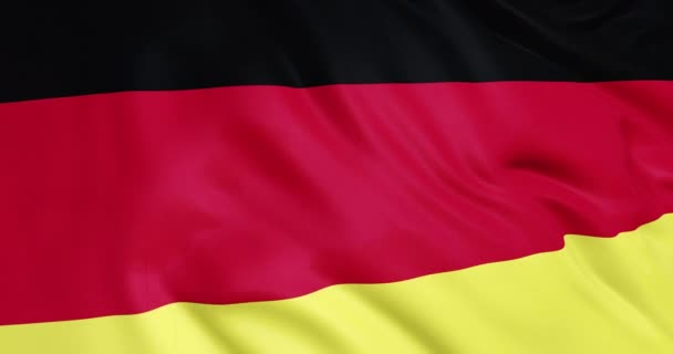 Germania bandiera sventola animazione 3D. La bandiera tedesca sventola nel vento. Bandiera nazionale della Germania. Bandiera tedesca senza soluzione di continuità loop di animazione. rendering 3d 4k - Filmati, video