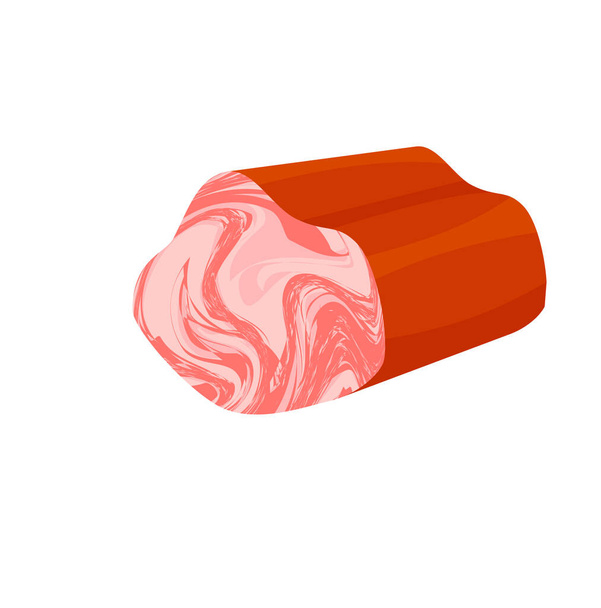 Balyk defumado de carne bovina, carne de porco, desenhos animados estilo realista ícones de ilustração vetorial isolado no fundo branco EPS 10 - Vetor, Imagem