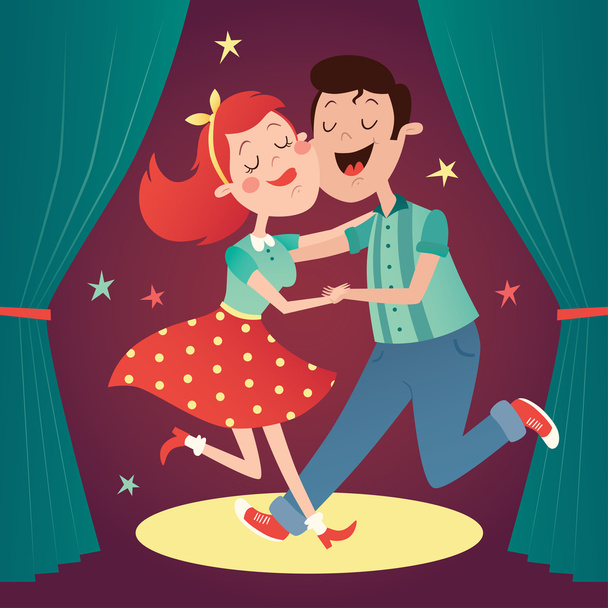 Vector illustration of a dancing couple - Vector, Image