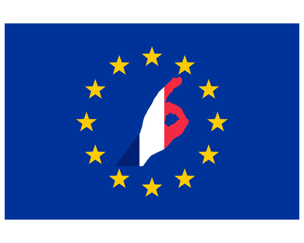 französisches Fingersignal in Europa - Foto, Bild