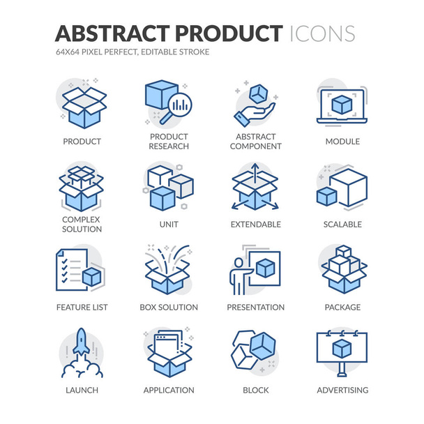 Línea Resumen de los iconos de color del producto - Vector, Imagen