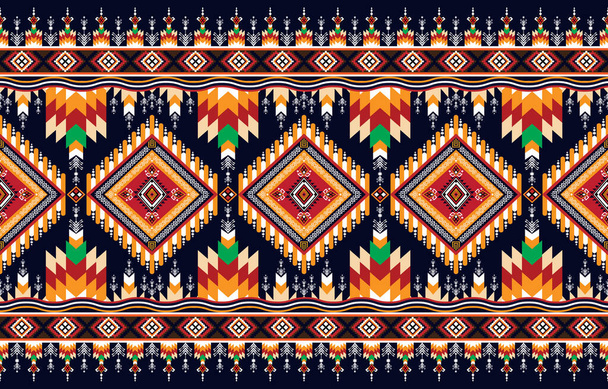 Этнический абстрактный треугольный рисунок. Бесшовный узор в племенной, народной вышивке и мексиканском стиле. Ацтекское геометрическое искусство: дизайн для ковра, одежды, обертки, обложки, обложки, текстиля - Вектор,изображение