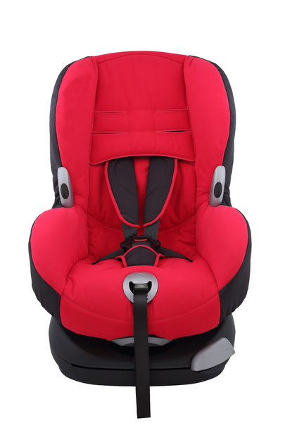 asiento de coche rojo del niño en aislado
 - Foto, imagen