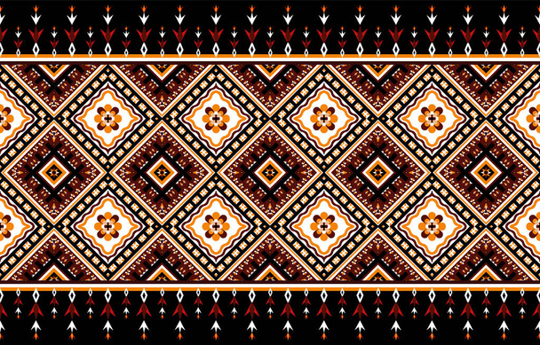 Geométrica étnica oriental patrón tradicional Diseño de fondo, alfombra, papel pintado, ropa, envoltura, Batik, tela, Vector ilustración bordado estilo. - Vector, imagen