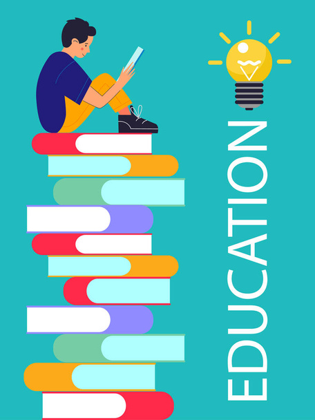 Education, school, college. A set of cliparts, school accessories for design. Template for an abstract poster about education. - Vector, Image