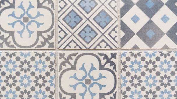 keramické klasické květinové mozaiky portugalské vzor azulejo design pozadí - Fotografie, Obrázek