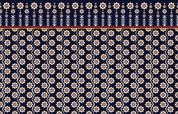 Geometrische etnische oosterse naadloos patroon traditioneel Ontwerp voor achtergrond, tapijt, behang, kleding, verpakking, Batik, stof, Vector illustratie.Borduurstijl. - Vector, afbeelding