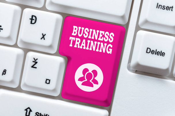 Handwriting text Business Training. Business overview increasing the knowledge and skills of the workforce Offering Speed Typing Lessons And Tips, Improving Keyboard Accuracy - Fotoğraf, Görsel