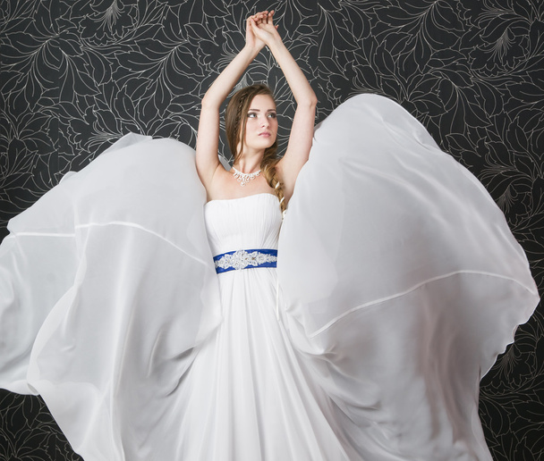 Beautiful woman in white wedding dress - Foto, Imagem