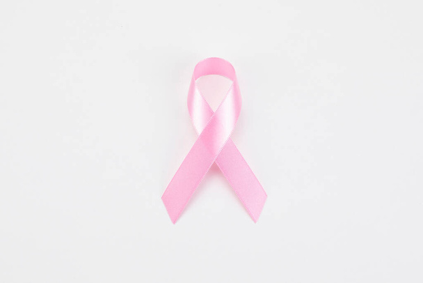pink ribbon on white background - Фото, зображення