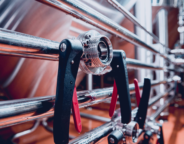 Craft beer brewing equipment in privat brewery - Φωτογραφία, εικόνα