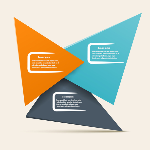 Infographic design with triangles of different colors. Vector il - Διάνυσμα, εικόνα
