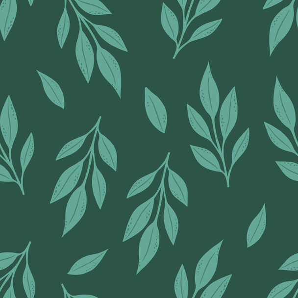 Seamless floral pattern with green leaves. Perfect for textile wallpaper posters. - Vector, Imagen