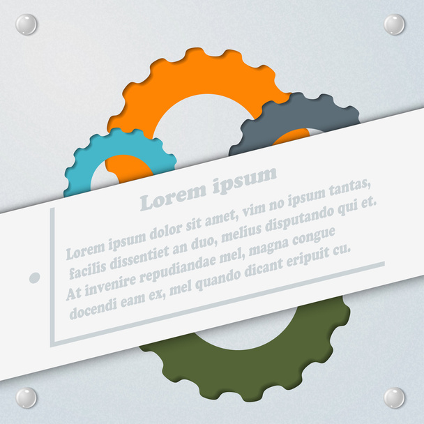 Abstract gray background with the gears. Template for infographi - Vektör, Görsel
